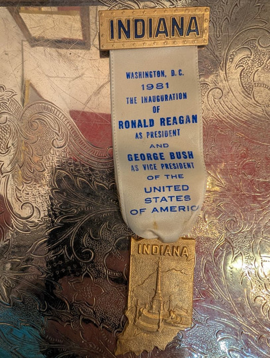 1981 inauguration of Ronald Reagan ribbon Indiana Indiana