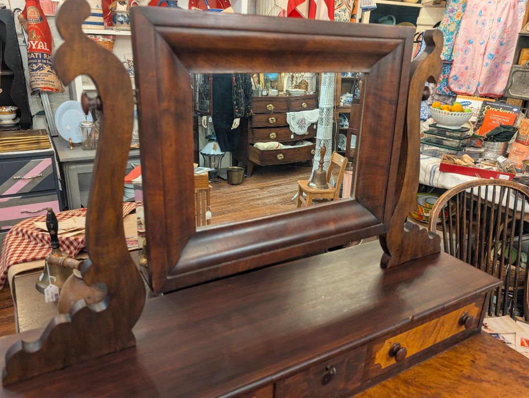 1850s mahogany and birds eye maple vanity