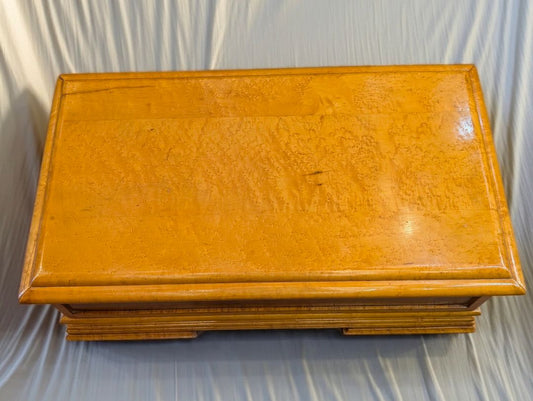 art Deco, Birdseye maple and walnut cedar chest