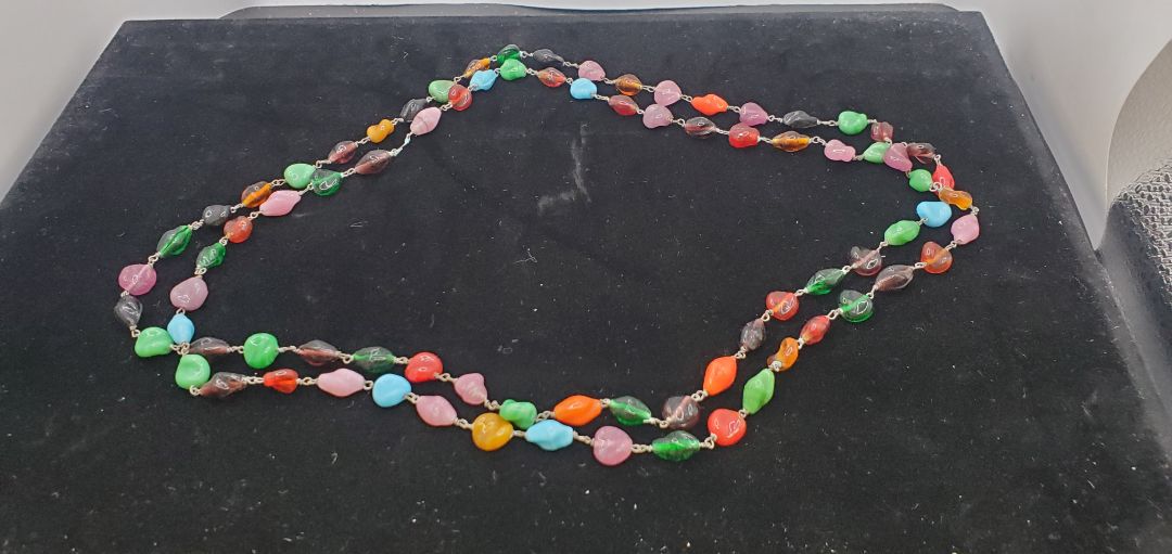 Multi-colored Molded Acrylic Station Necklace