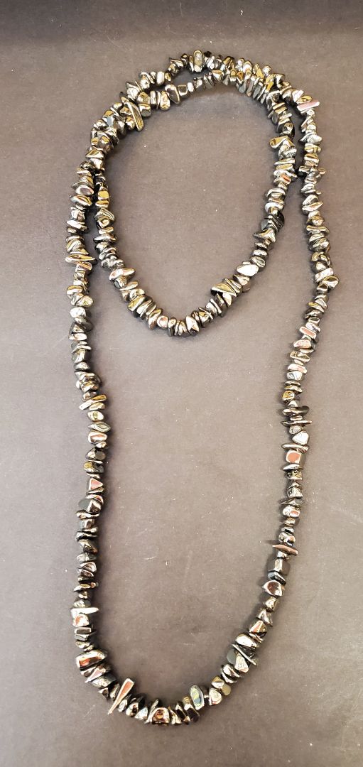 Vintage Hematite Chip Necklace