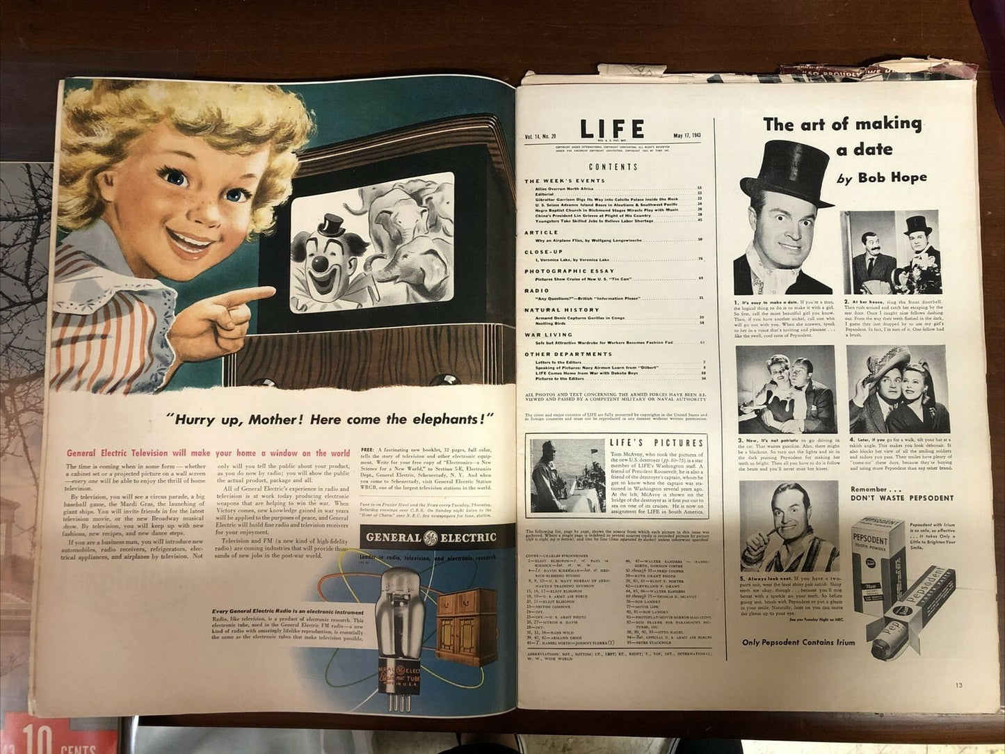 Vintage LIFE Magazine May 17, 1943 WWII BoyPower North Africa GREAT ADS