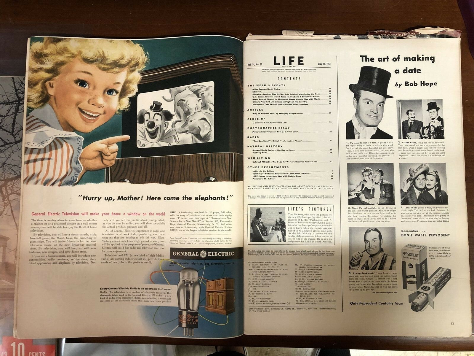 Vintage LIFE Magazine May 17, 1943 WWII BoyPower North Africa GREAT ADS