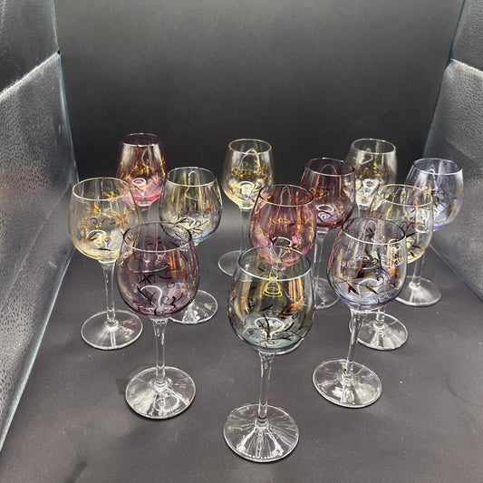 vintage colored cordial glasses. Set Of 12