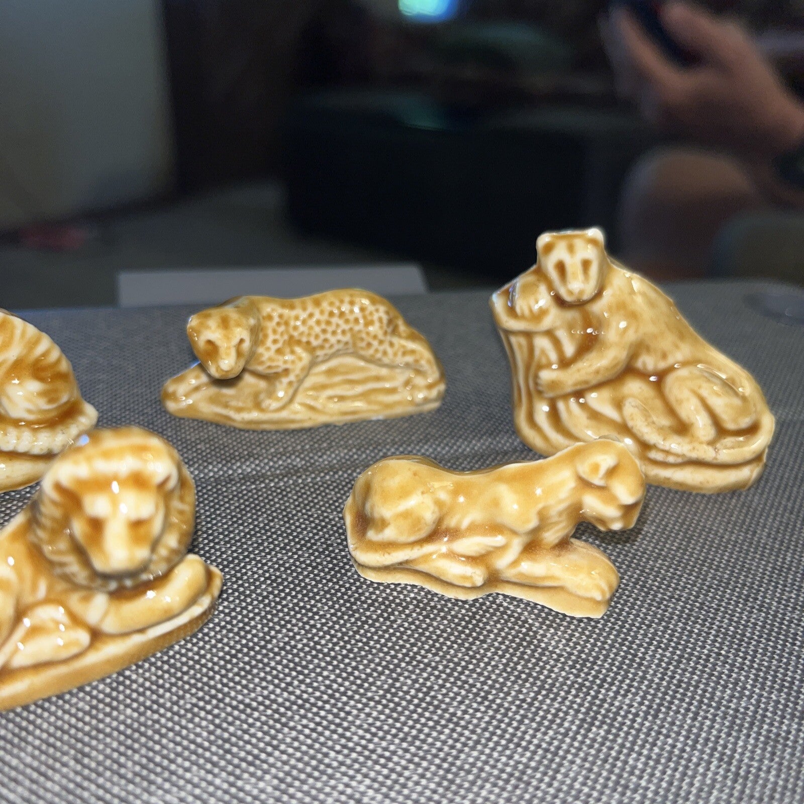 Wade Whimsy  5 Figurine-Resting Lion,lion, Cheetah,tiger, Leopard
