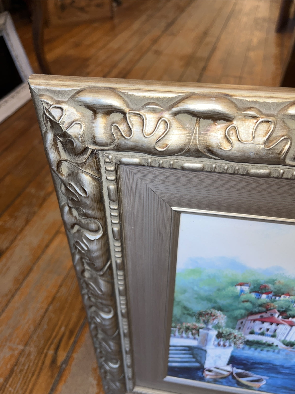 2-Vintage Framed Original Landscape Oil Painting On Canvas - Frame 19” X 19”