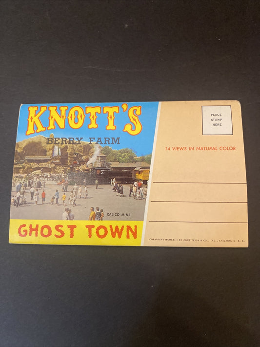 1960's  Knotts Berry Farm Ghost Town Folder  California Postcard 14 views