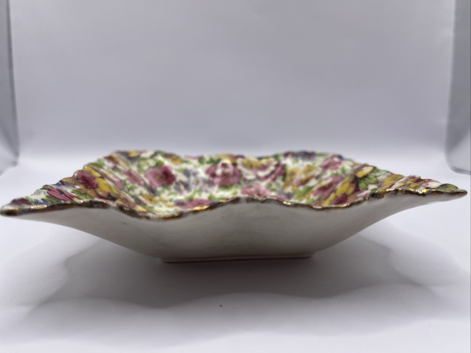 James Kent Ltd Chintz Du Barry Bowl Scalloped Edges About 5"