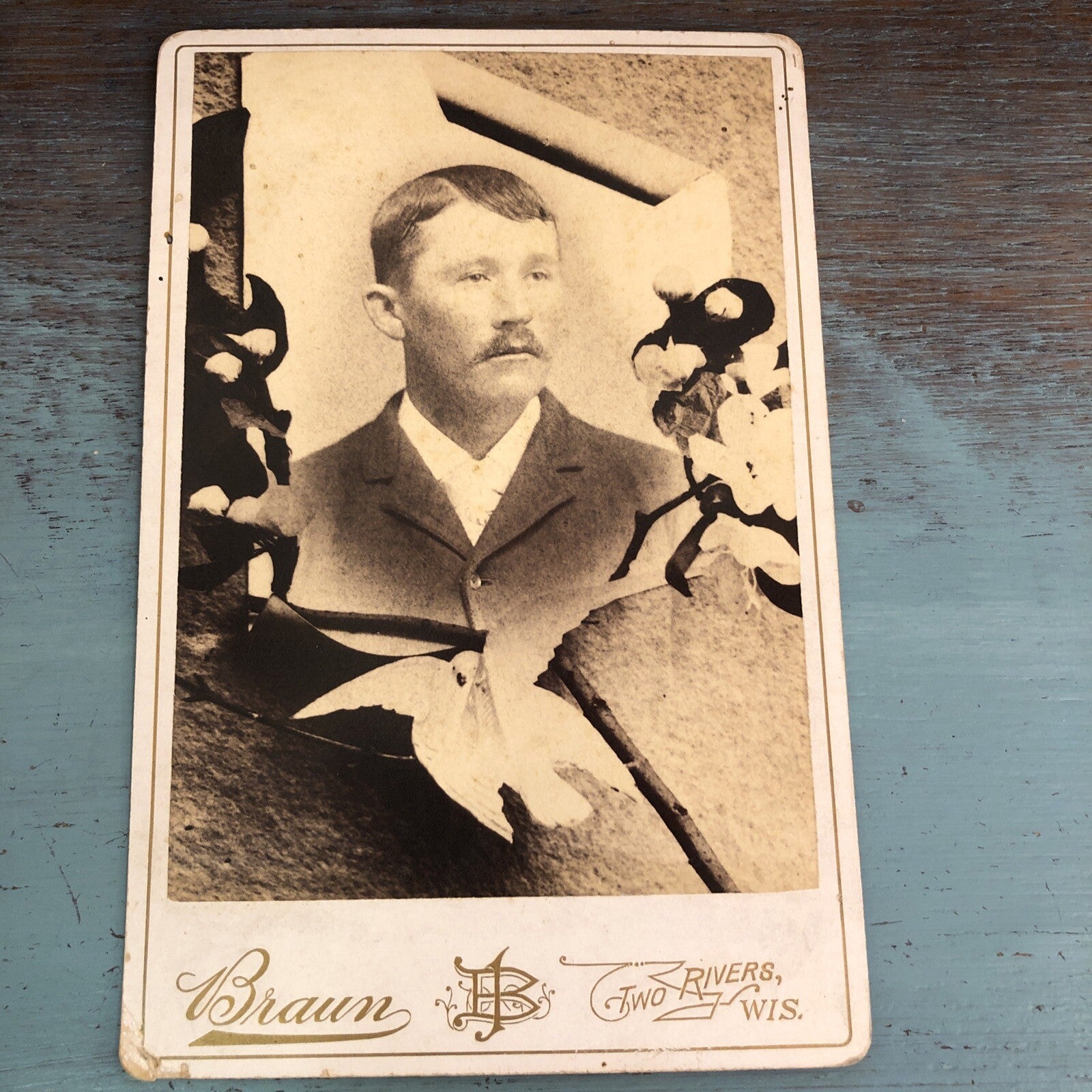 Henry Schroeder Memorial Antique Cabinet Card Photo Braun Two Rivers Wisconsin