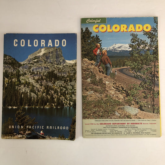 2 Colorado CO Tourist Guides Map Booklets Union Pacific Railroad & Dept of Hwy