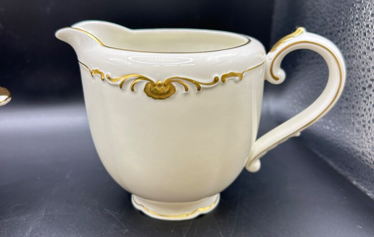 RARE Waldershof Bavaria Germany Sugar and Creamer with Gold Rim