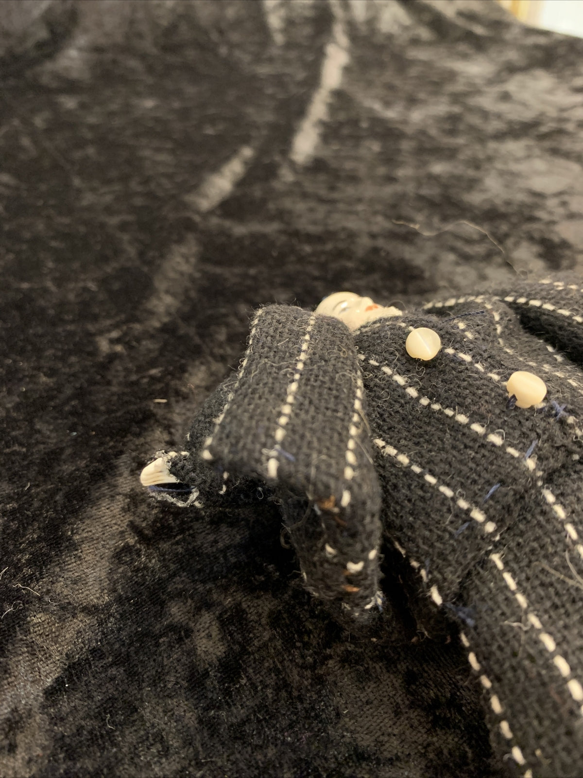 Vintage SULK Dolls Man with Oversized Suit Woman  Pink Plaid Dress Tiny Head