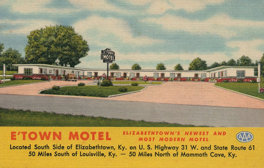 E'Town Motel Elizabethtown KY Kentucky Louisville Hotel Postcard