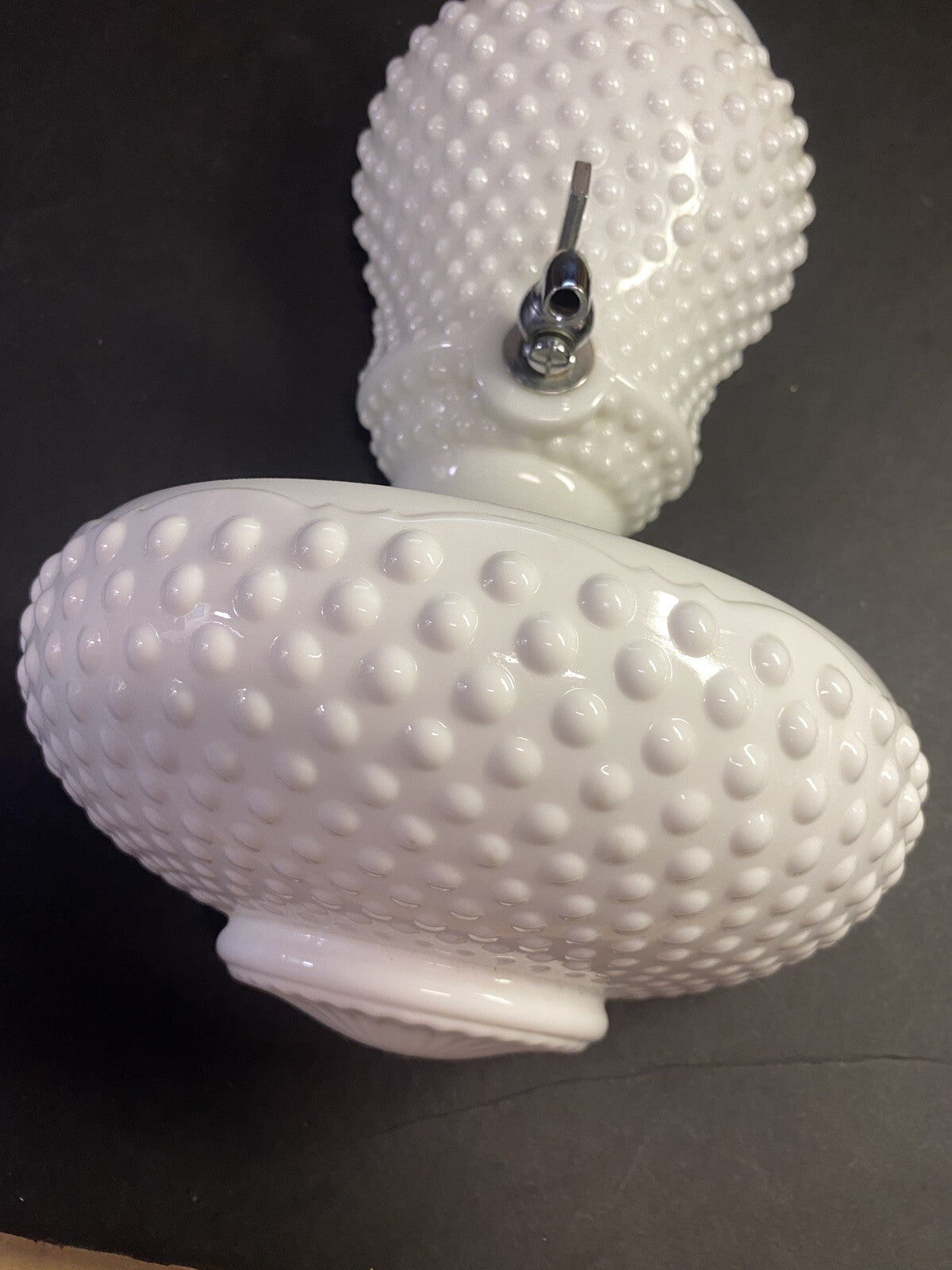 RARE Vintage Hobnail Fenton Milk Glass Lavado Wall Fountain Planter