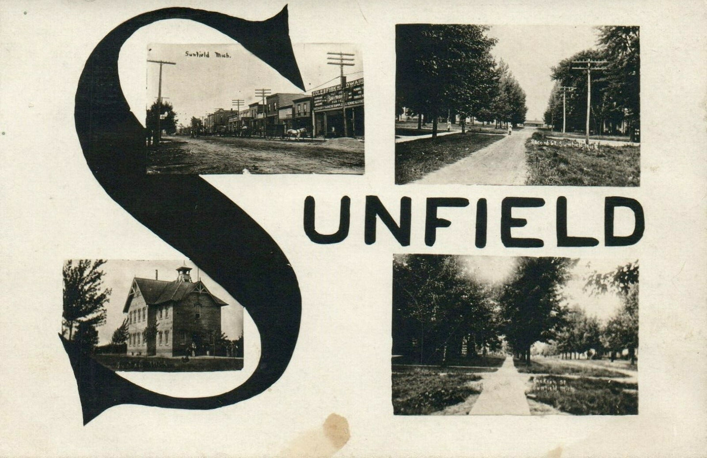 Second Street Main Street Views Of Sunfield Michigan MI Postcard