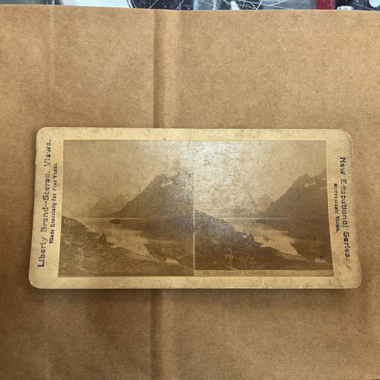 RAFTSUNDLOFOTEN, RIVER & MOUNTIANS. POLYCHROME STEREOVIEW Color Card