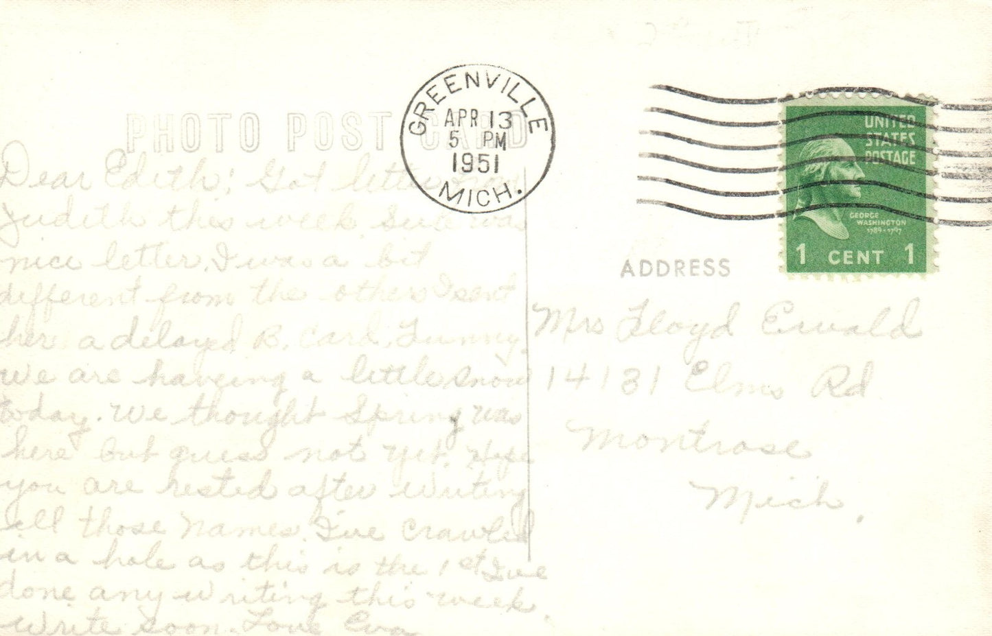 RPPC Lafayette St. Bridge in Greenville Michigan MI Mich Postcard