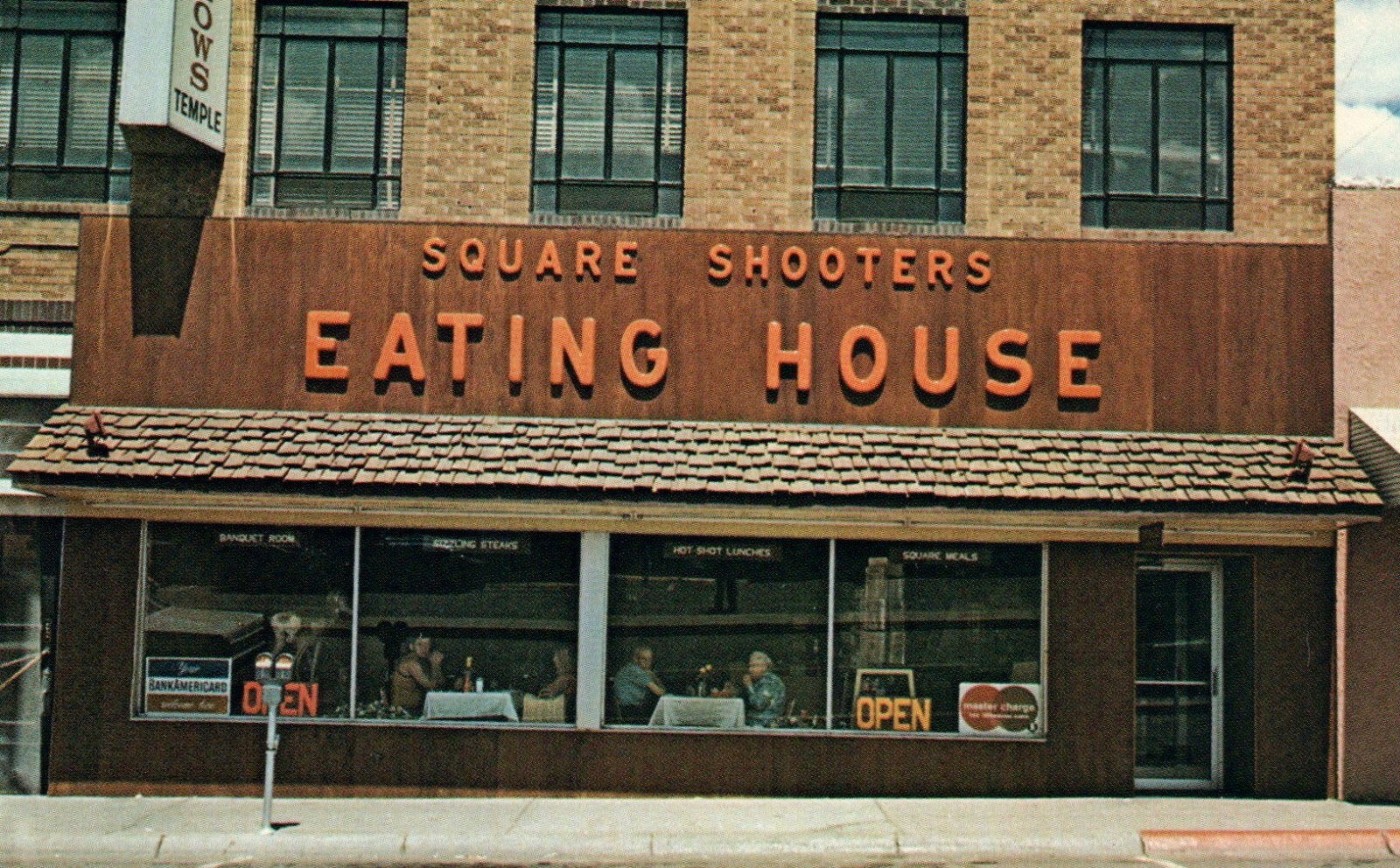 Square Shooters Eating House Downtown Rawlins Wyoming WY Restaurant Postcard