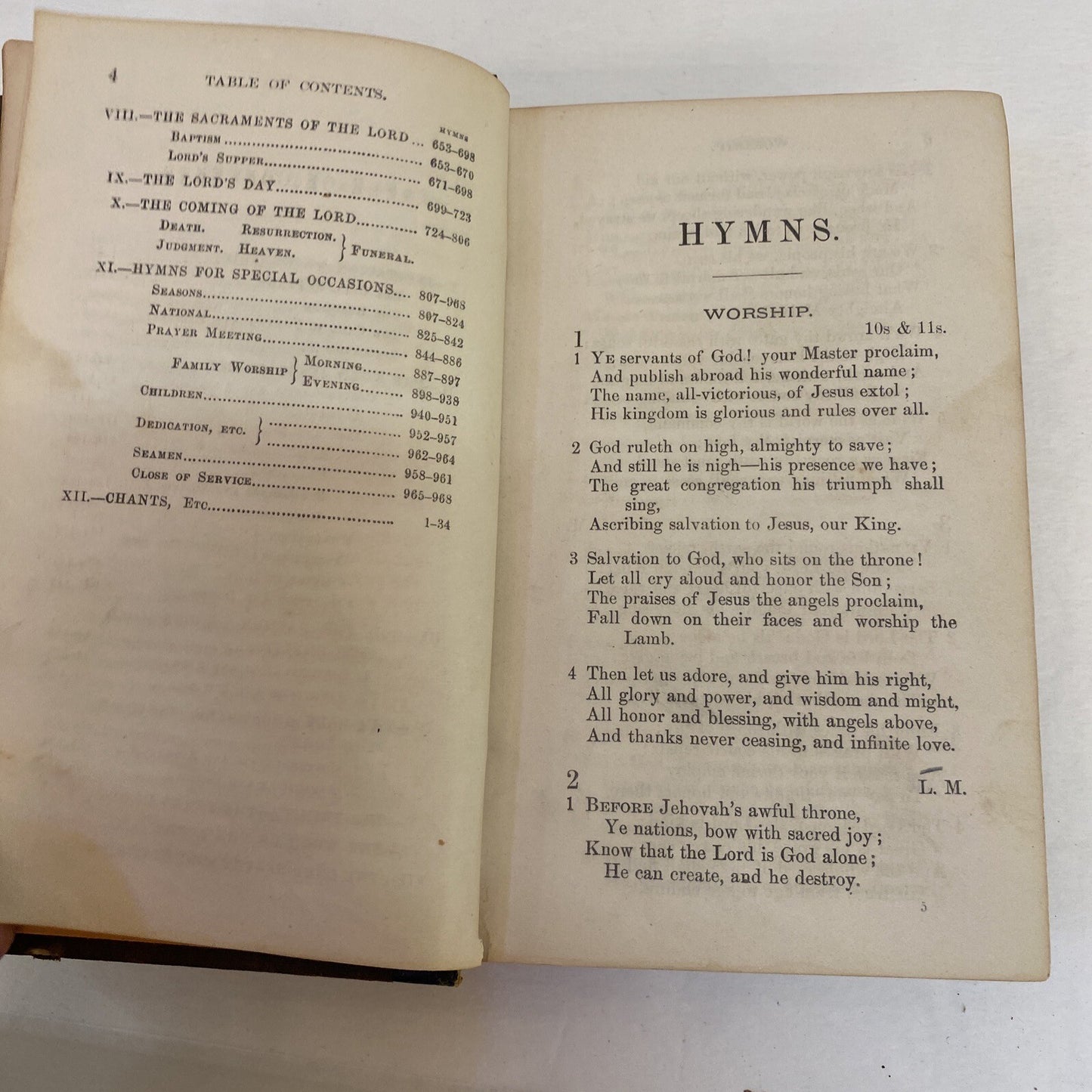 THE PRESBYTERIAN HYMNAL 1874 ANTIQUE RARE BOOK LEATHER REV. JOSEPH T DURYEA D.D.