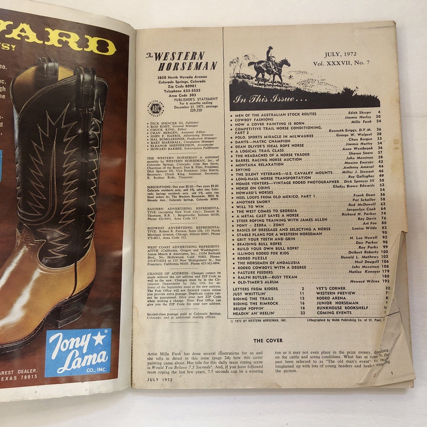 Lot of 3 The Western Horseman Magazine July 1972 Jan 1979 and Jan 1986