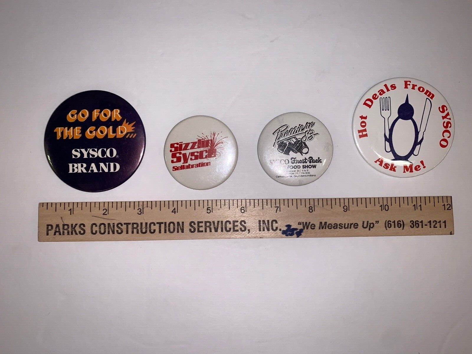 Lot of 8 Vintage Sysco Advertising Pinback