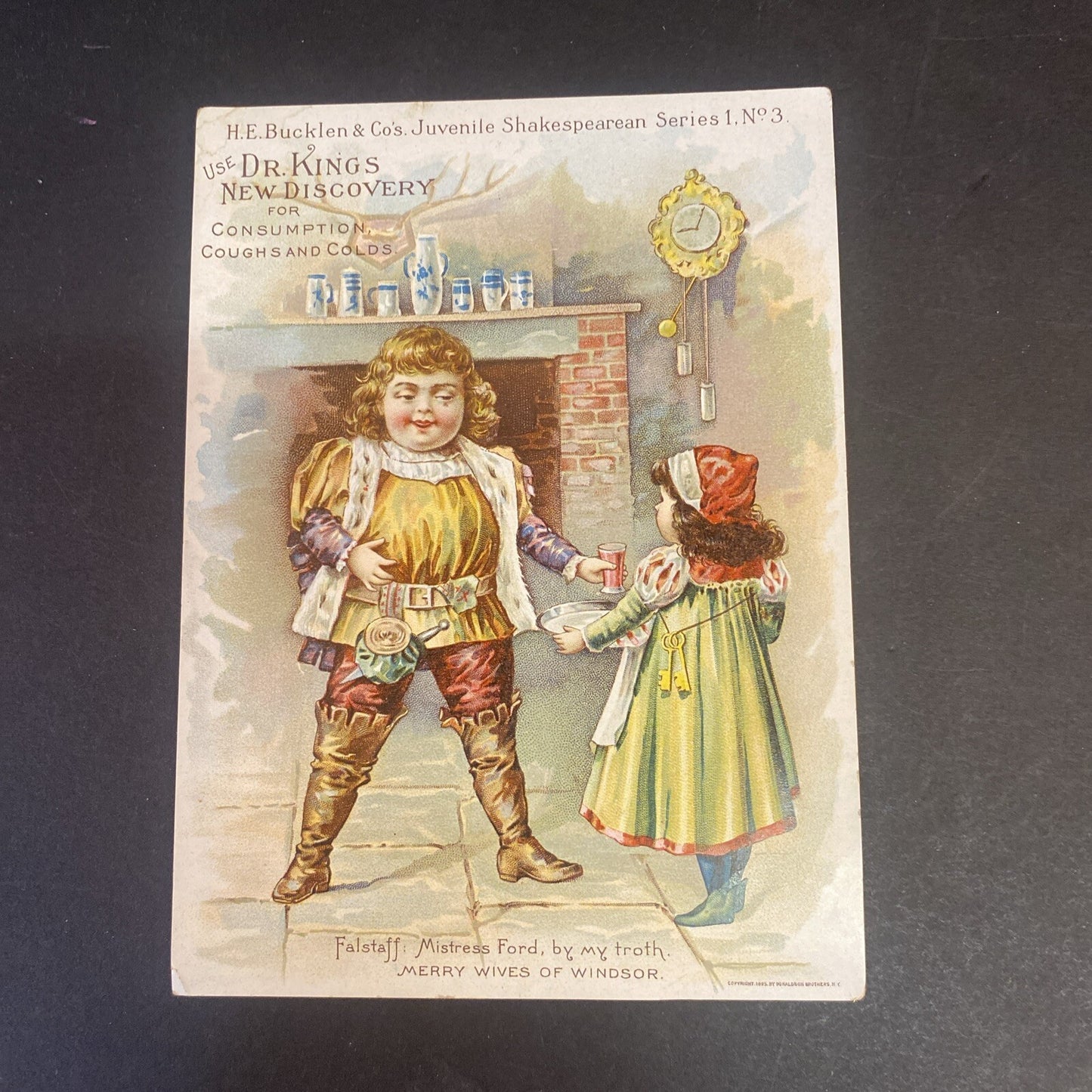 Romeo & Juliet 1895 Dr Kings New Discovery Shakespeare Victorian Trade Card No 3