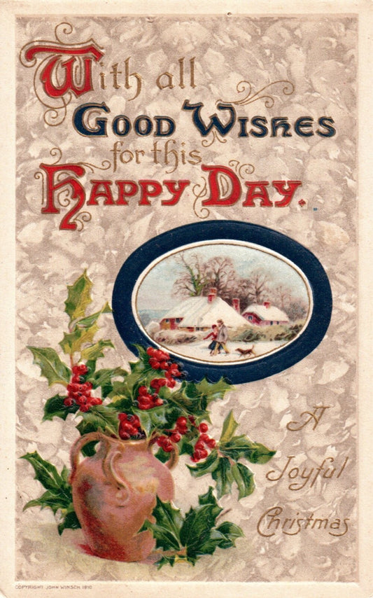 John Winsch With All Good Wishes for This Happy Day Vintage Postcard