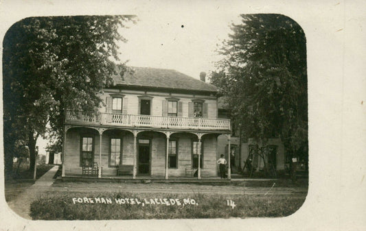 1900s Real Photo Foreman Hotel Laclede MO Missouri RPPC Postcard