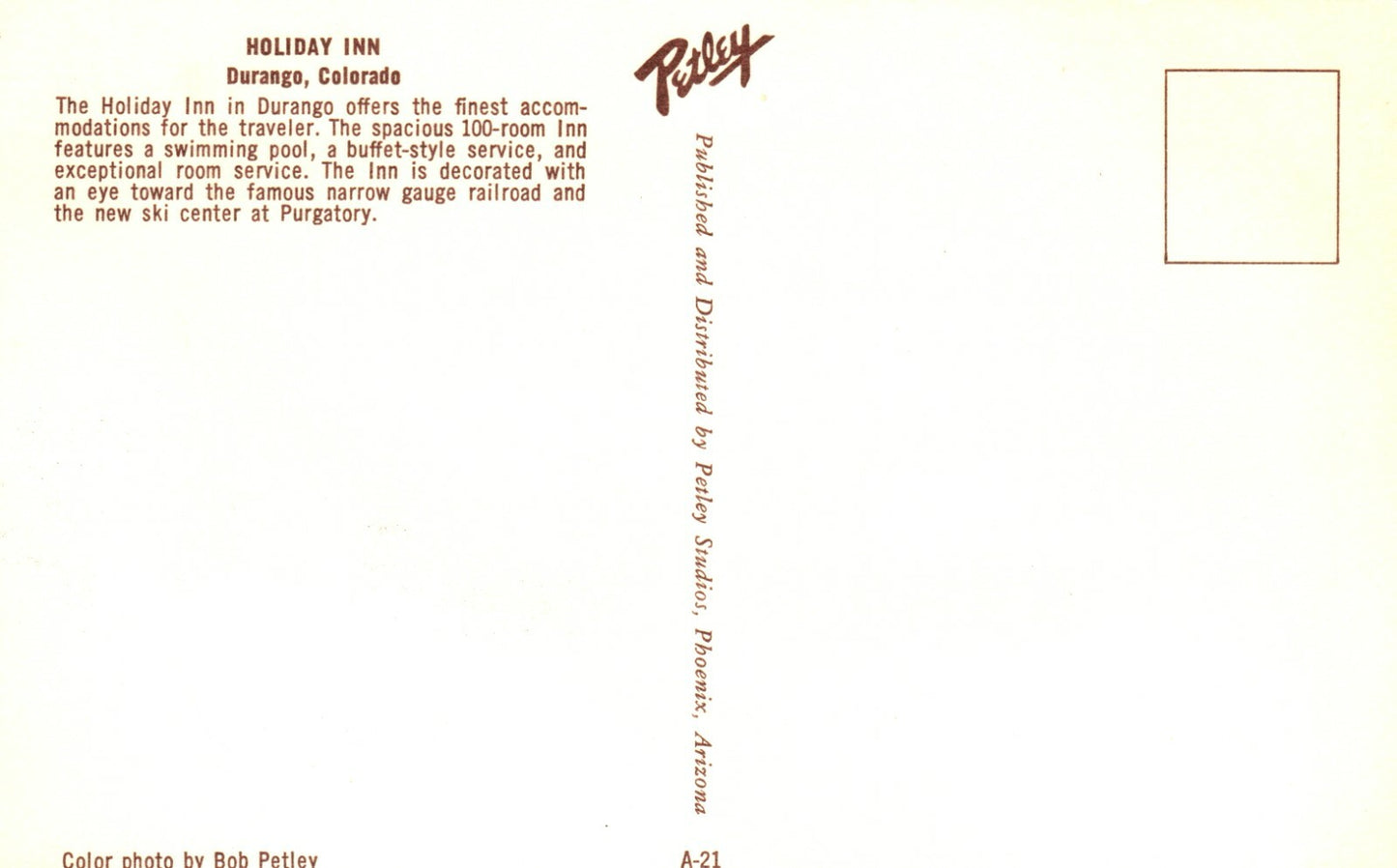 Holiday Inn Motel Durango Colorado CO  Postcard