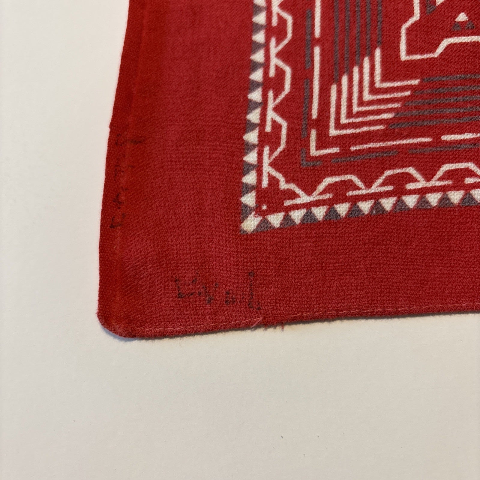 Ironweave Tuside Fast Color Red Bandana Western Design Handkerchief 18" x17-1/4"