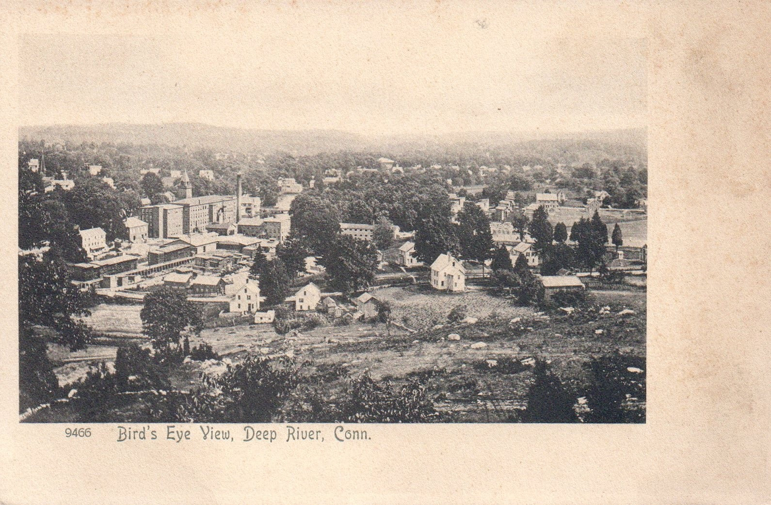 Bird's Eye View of Deep River CT Connecticut Postcard
