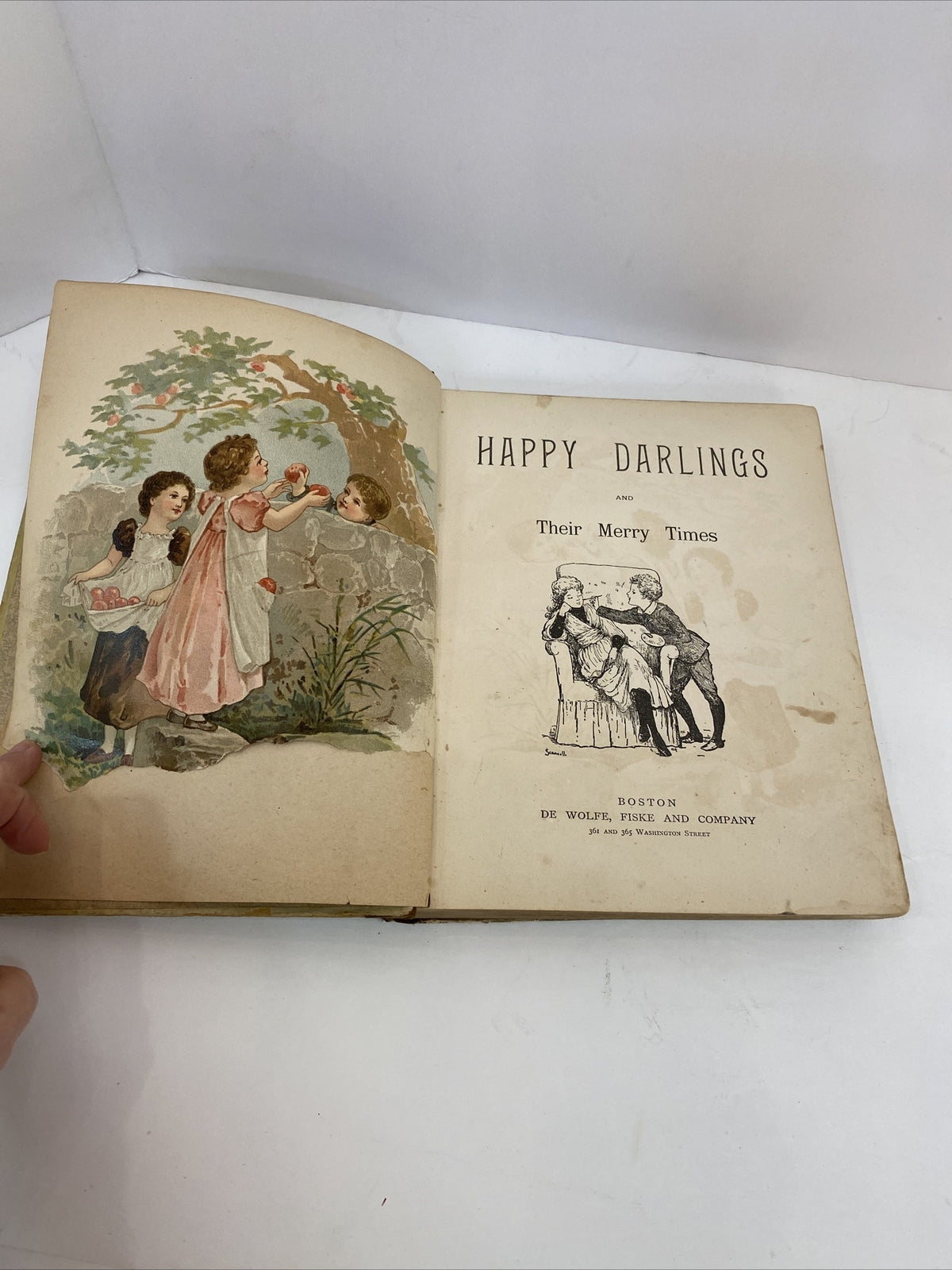 Rare 1890's Vintage Happy Darlings Childrens Book DeWolfe Fiske & Co Boston