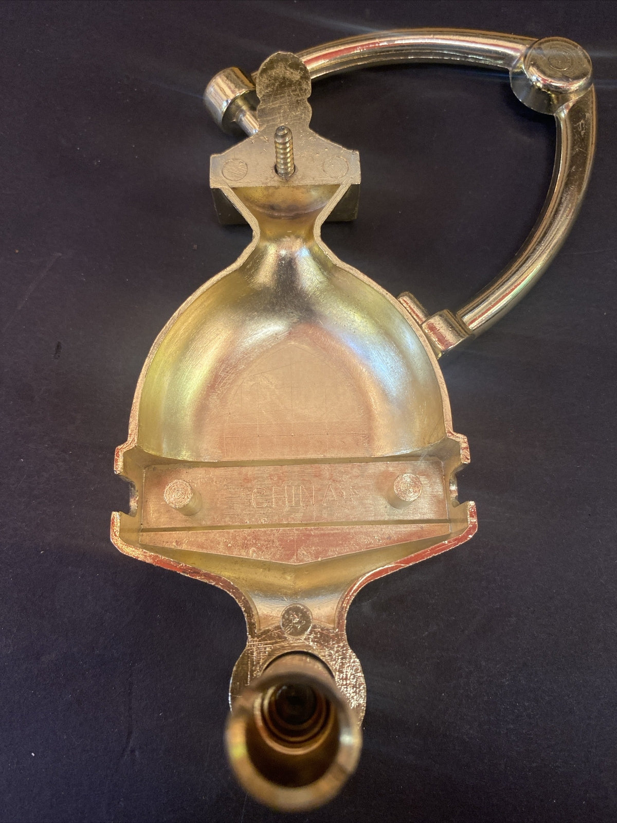 Vintage Sold Brass Door Knocker with peephole