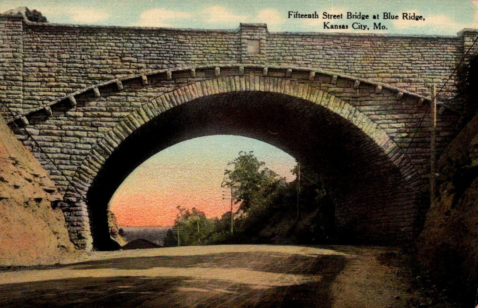 Fifteenth Street Bridge at Blue Ridge Kansas City MO Missouri Postcard A-6785