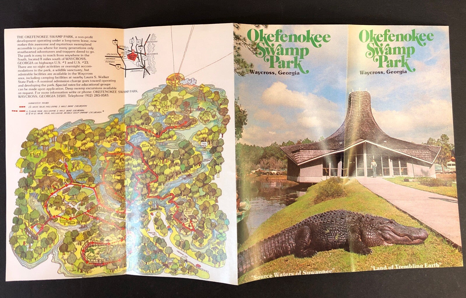 Okefenokee National Wildlife Refuge Travel Brochure Folkston Georgia 4 Fold