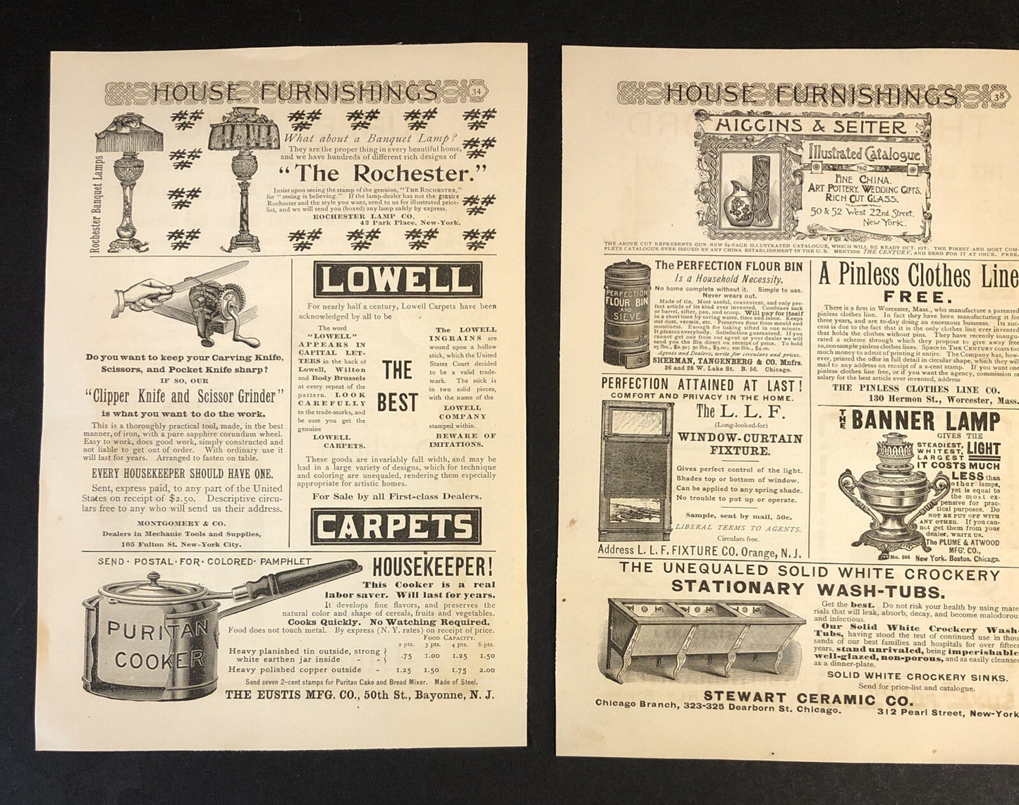 Household Lamps China Clocks 13 pages - 1891 Harpers Magazine Advertisements Ads