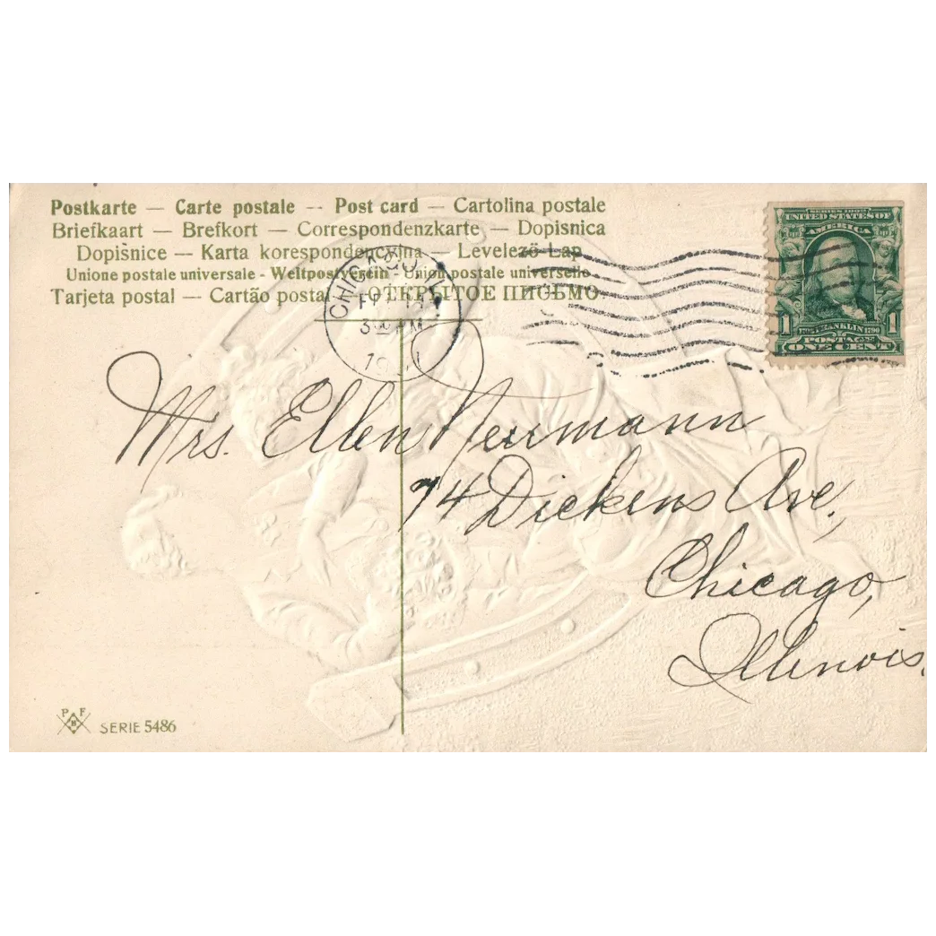 PFB Romantic To My Valentine Elegant Couple with Horse Shoe Luck Series 5486