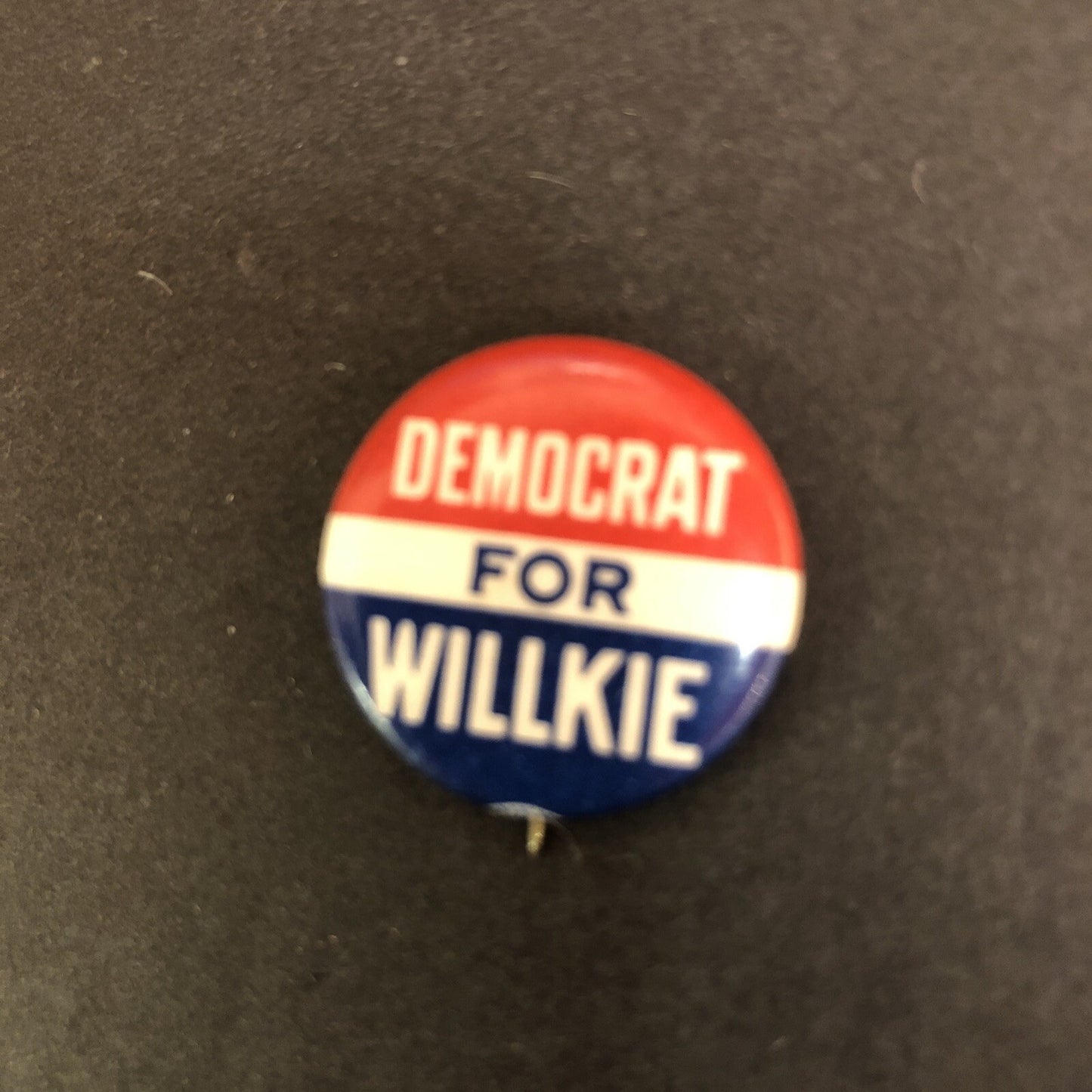 Democrat for Willkie Litho 7/8"  Political Pin