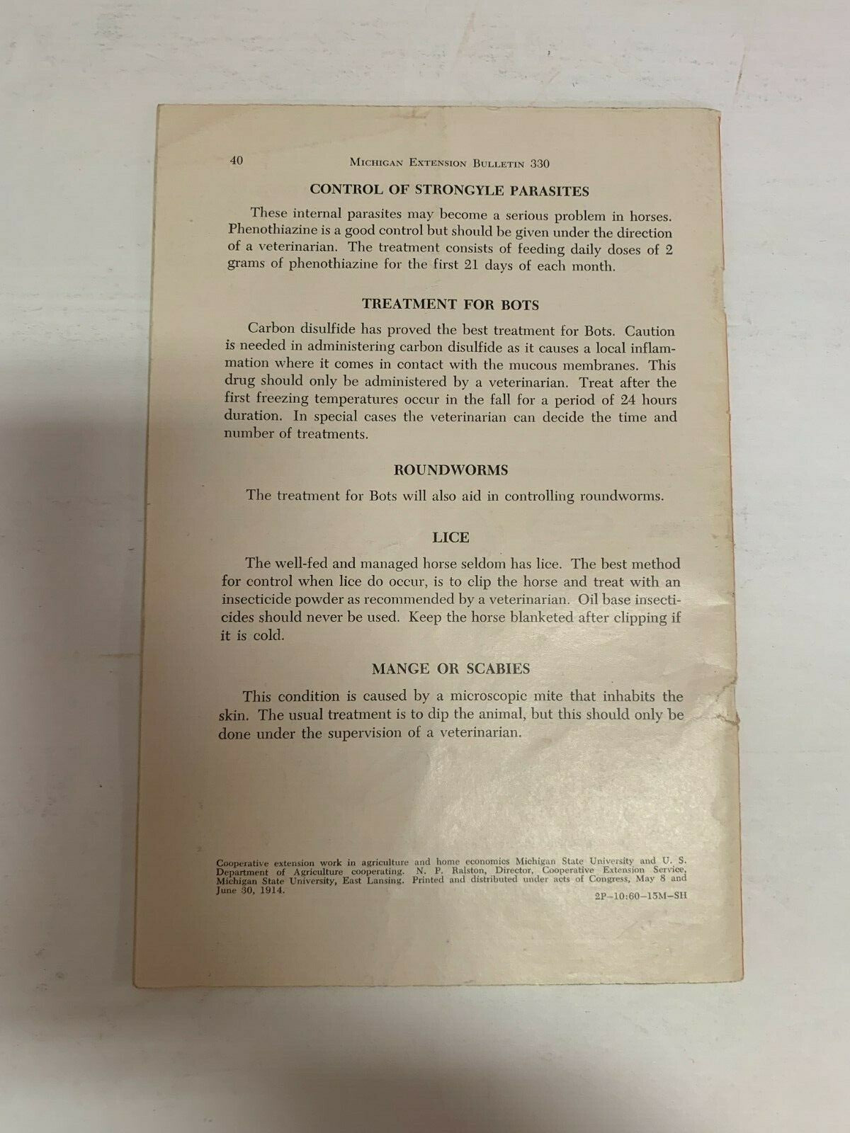 The Sound Horse Extension Bulletin 330 Michigan State East Lansing MI Michigan