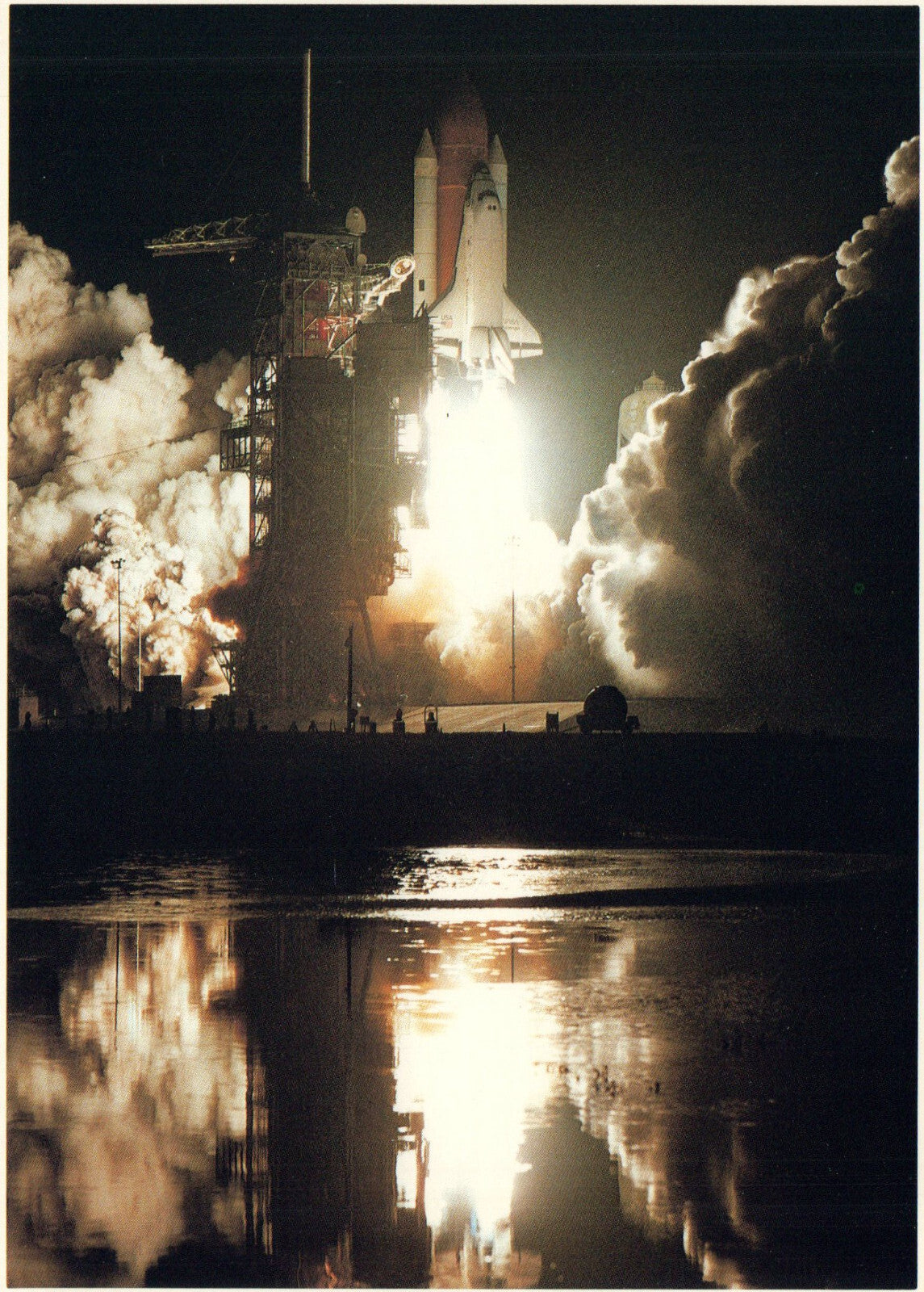 Space Shuttle Launch at Night NASA Space Large Postcard 