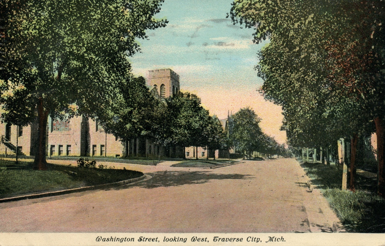 Washington Street Looking West Traverse City MI Michigan Mich  