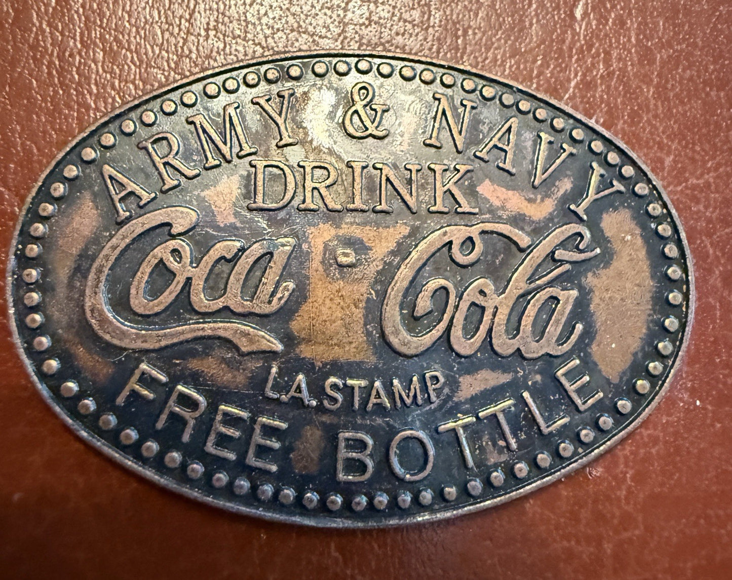 Army Navy CA California Coca Cola Free Bottle Drink Token