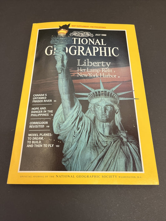 July 1986 National Geographic Liberty Her Lamp Relit & New York Harbor