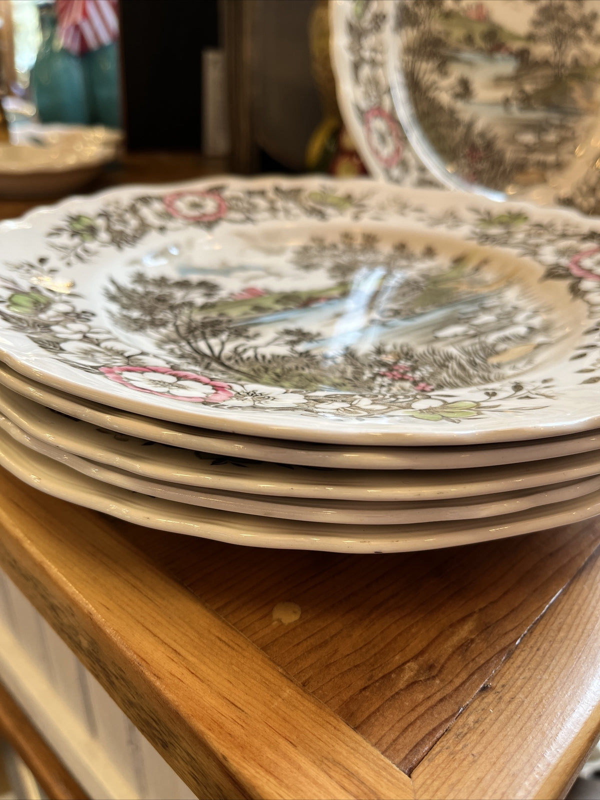 Beautiful 10” English Straffordahire Dinner Plates (6)