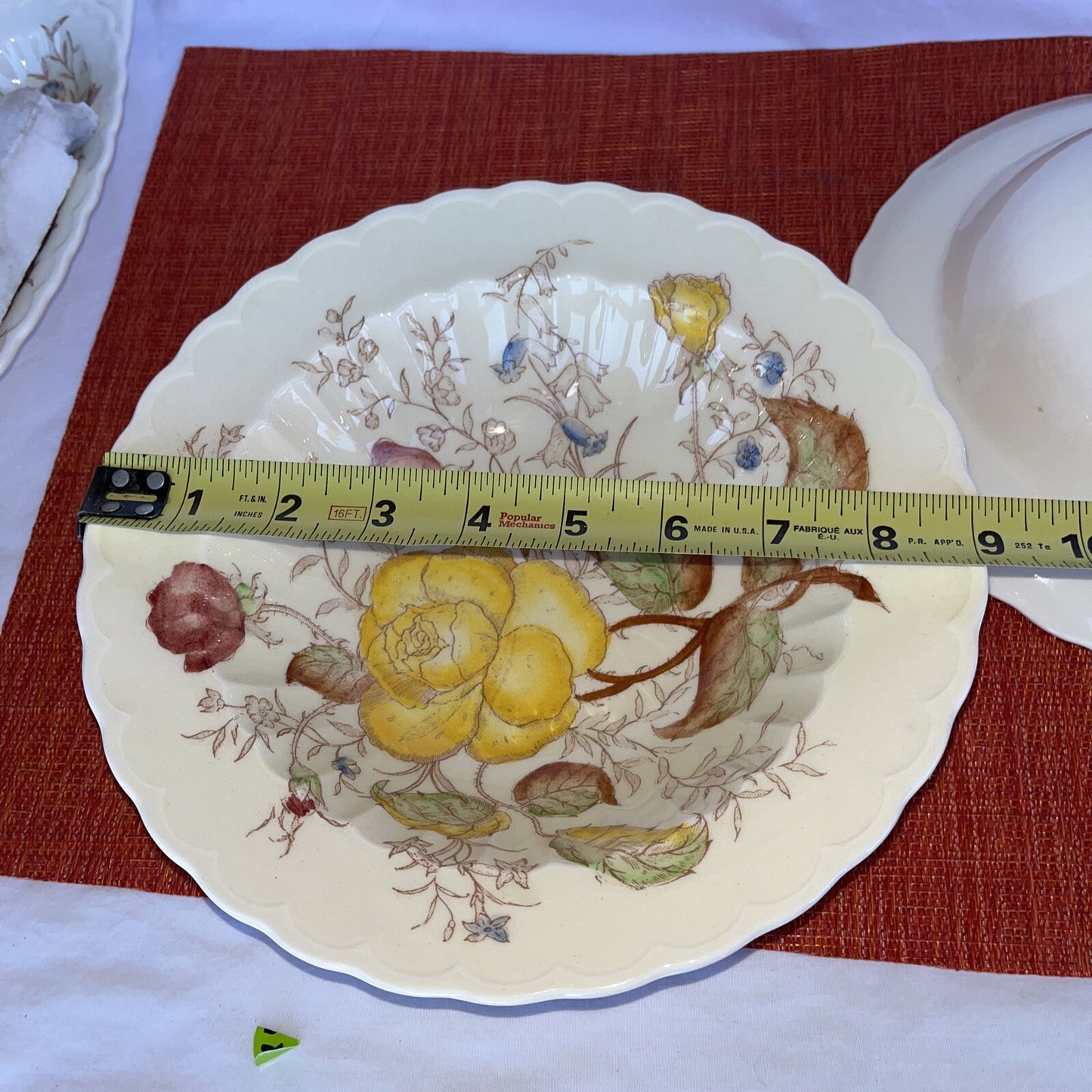 Vernonware Vernon Rose Yellow 9” Round Bowls