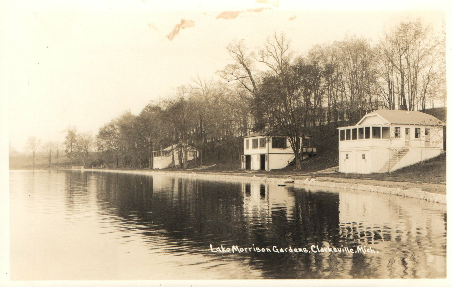 Real Photo Lake Morrison Garden Clarksville Houses On The Lake Michigan MI  