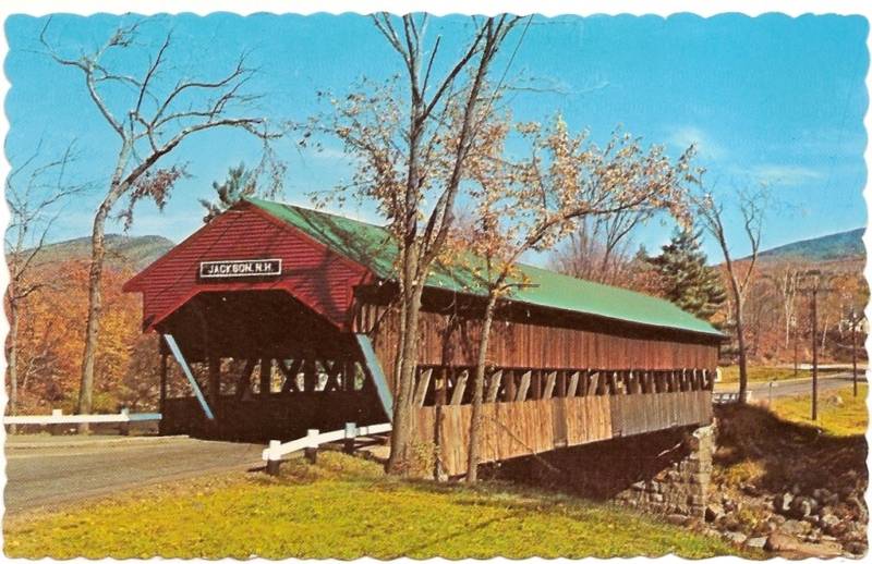 Jackson Covered Bridge White Mountain New Hampshire NH Ellis River Postcard