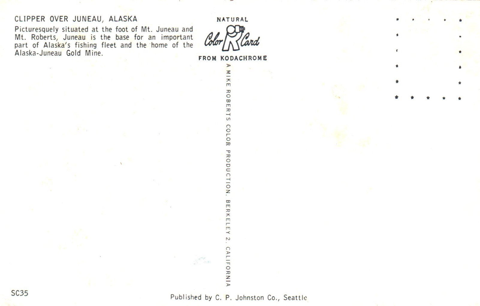 Clipper Over Juneau Alaska Airplane Postcard