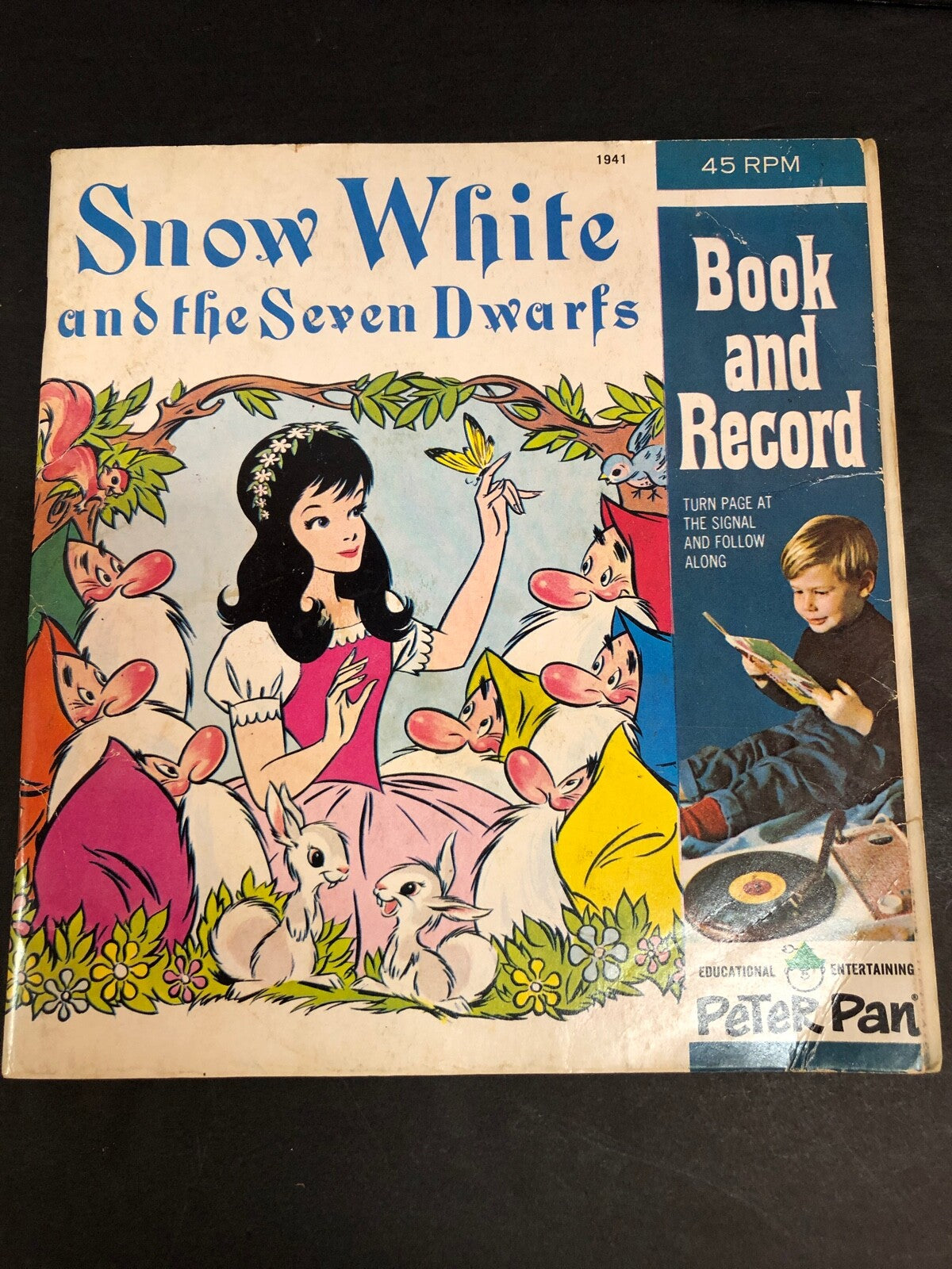 SNOW WHITE and The Seven Dwarfs  BOOK and RECORD by PETER PAN Records #1941