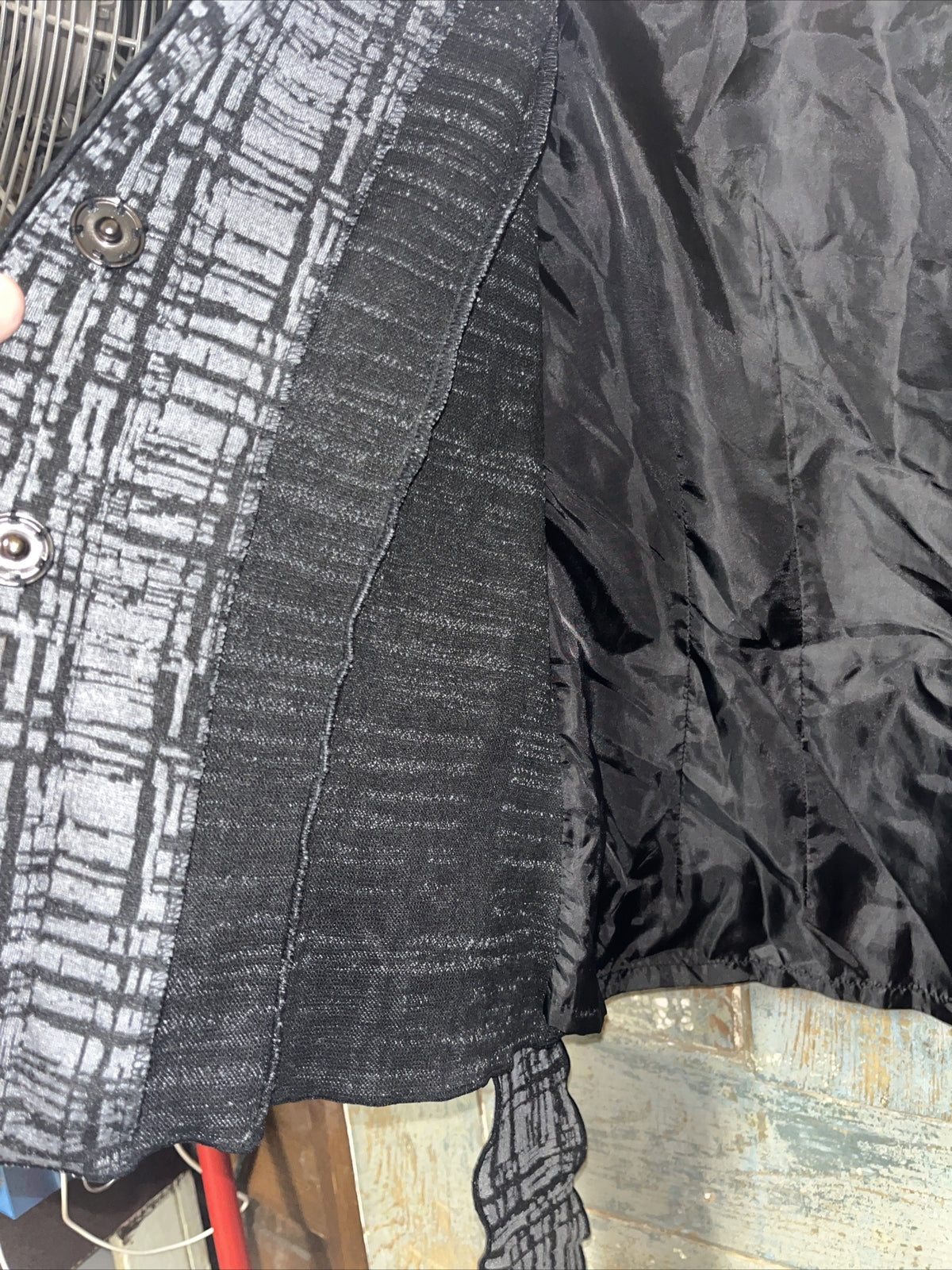 Vintage Susan Bristol Blazer Jacket Womens S Black/Gray 4 Snaps Business